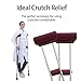 SPRING SEAON Crutches Padding Universal Crutch Pads for Armpits and Hand Grips Pads for Crutches Underarm Crutch Cushions Fluffy Crutch Covers Machine Washable (Wine Red)