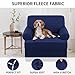 Deeky 2 Pieces Stretch Sofa Covers T Cushion Chair Slipcover Soft Fleece Couch Cover Furniture Protector Covers with 1 Individual T Cushion Shape Seat Cover Machine Washable, Armchair, Navy