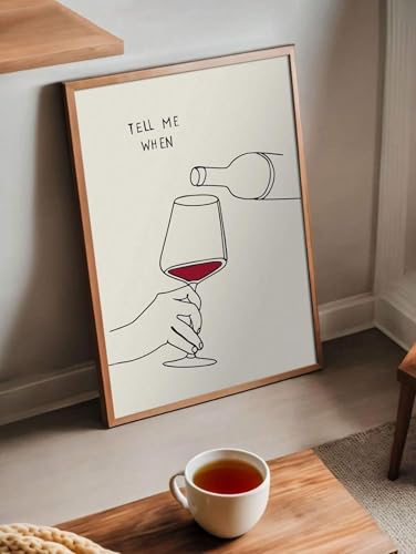 Affiche de bouteilles de vin XINBAO cadre inclus pour décoration de cuisine 21x30 cm
