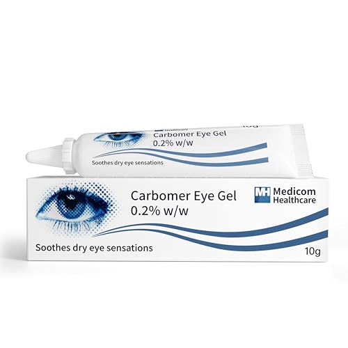 HydraSole Carbomer 0.2% Eye Gel Hydrating Nighttime for Dry Eyes Lubricating Gel Drops for Tired Soothing Relief from Itchy Irritated Sensitive Eyes - 10g Pack of 1 - Brand May Vary