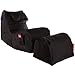 Produktbild GAMEWAREZ RX Blue Entertainment Sitzsack Set, Made in Germany, fürs Streamen von Serien und Filmen, Lesen, Musikhören und Gaming. Schwarz mit blauem Keder, Taschen und Kopfhörerhalterung