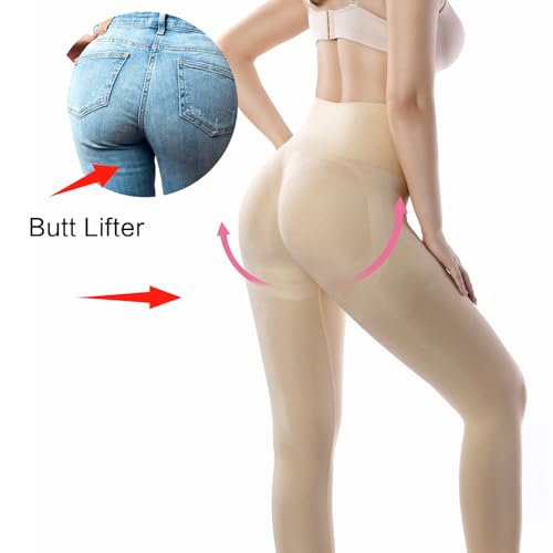 +MD Shapewear for Women Tummy Control Seamless High Waisted Light Compression Footless Tights Leggings4