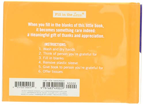Knock Knock Why I'm Grateful For You Fill In The Love Book Fill-In-The-Blank Gift Journal, 4.5 X 3.25-Inches #TOP1