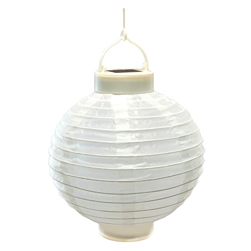 LumaBase Solar Powered Nylon Lanterns, White - Set of 3