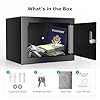 Bonsaii Safe Box with Key Lock, Steel Security Lock Box, 0.23 Cubic Feet, 9.06" W x 6.69" D x 6.69" H, Small Hidden Safe for Cash Jewelry #5