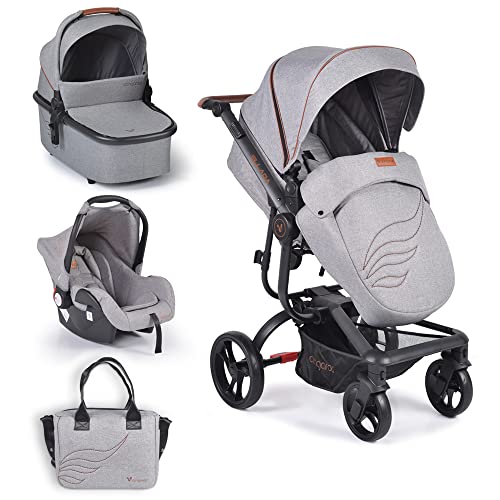 Cangaroo Kinderwagen Ellada 3-in-1 babyzitje, babybadje, sportzitje, inklapbaar, kleuren: grijs - Afbeelding 3