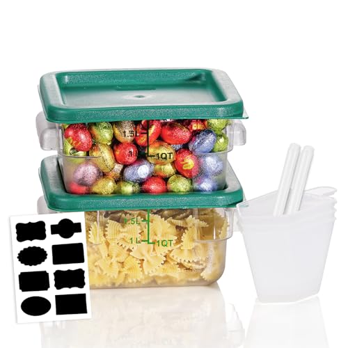Image of 2QT 2PCS NSF Commercial Clear Food Storage Containers with Lids(GREEN)