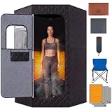COSTWAY Sauna a Vapore Portatile con Sedia Pieghevole (123 x 123 x 180 cm)