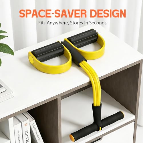 Image of Yoga Pedal Puller Resistance Band 4 Tube Pull Reducer | Tummy Trimmer & Pedal Puller for Exercise | Full Body Home Gym Workout for Abs, Arms & Legs | Amazely - Multicolor