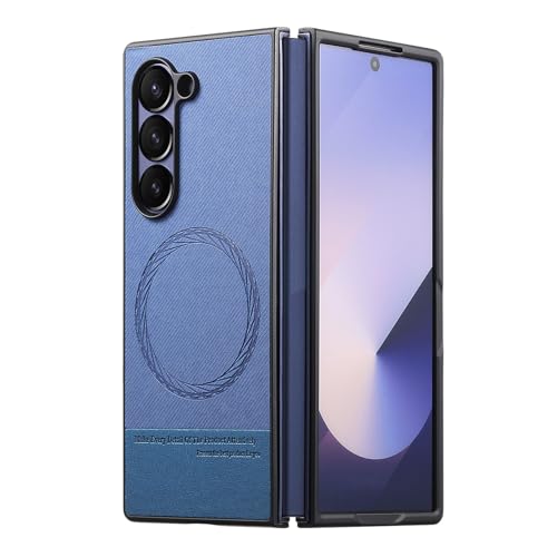 Coque Samsung Z Fold 7 charge sans fil étui magnétique fin bleu