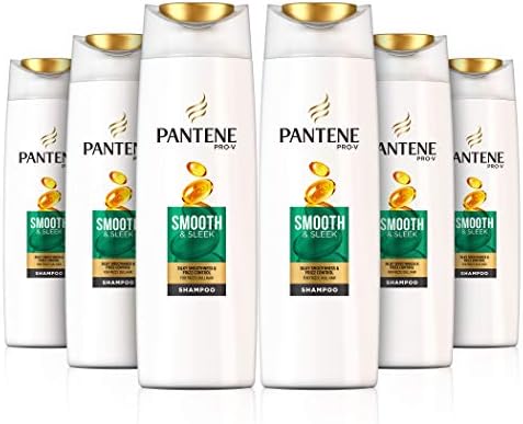 Pantene Smooth and Sleek Shampoo For Hair Prone To Frizz, 400 ml - Pack of 6