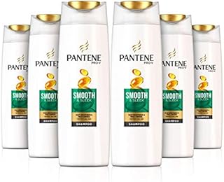 Pantene Smooth and Sleek Shampoo For Hair Prone To Frizz, 400 ml - Pack of 6