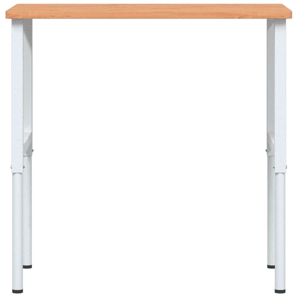 Banco de trabajo de madera de haya maciza, rectangular, 100 x 60 x 71 cm, con estructura de metal con recubrimiento en polvo, estable y duradero, versátil como mesa de trabajo, sin perforaciones