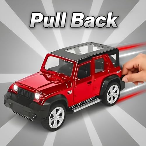 Image of 1:24 Thar Roxx Red Die-Cast Model Toy Car - Premium Alloy Off-Road SUV with Pull-Back Action, Openable Doors & Detailed Interior
