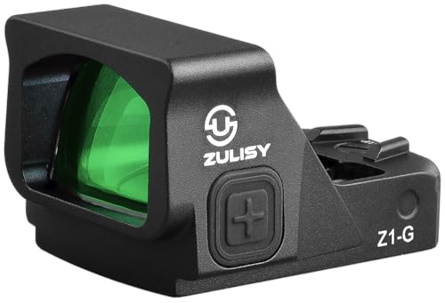 ZULISY Z1-G 4 MOA Micro Green Dot Sight, for RMS RMSc 407K Footprint Compact Pistol Mount, Shake Awake 1x22mm Mini Open Reflex Sight, 1 Click 1 MOA