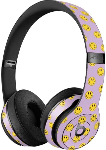 Skinit Decal Audio Skin Compatible with Beats Solo 3 Wireless - Purple Happy Face Pattern Design