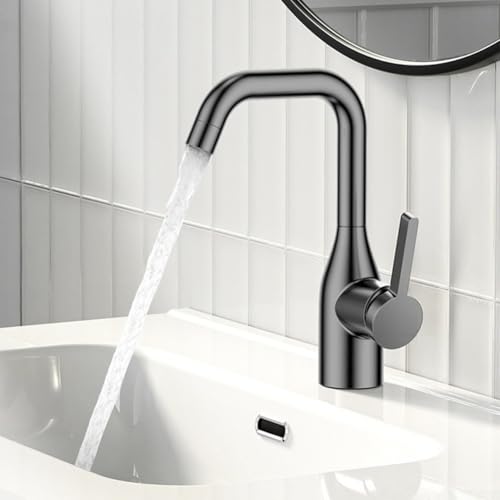 Robinet de cuisine pivotant mélangeur eau chaude et froide en métal