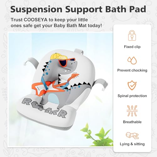 Image of Collapsible Baby Bathtub for Newborns with Thermometer and Soft Floating Cushion Portable and Foldable Travel Baby Boy Bath Tub for Infants to Toddler 0-36 Month (Grey)