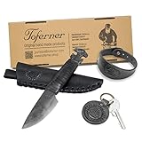 TOFERNER Handgefertigtes Set Messer, Armband und Anhänger - keltisches Taschenmesser - handgeschmiedetes - Armband auch Schlüsselanhänger echtem Rindsleder - hergestellt in der EU (Thor)