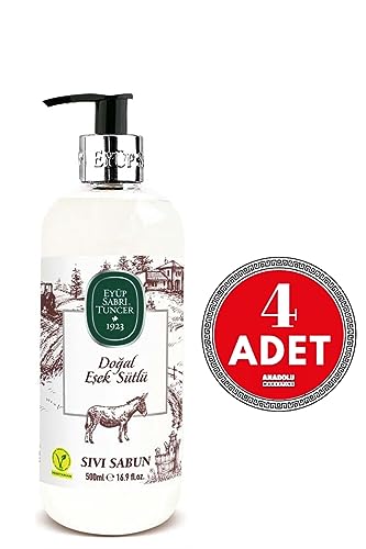 Doğal Eşek Sütlü Sıvı Sabun 500 ml x 4 Adet