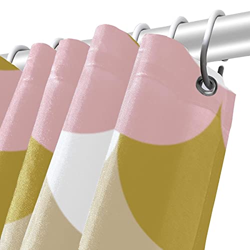 Rideau de douche queue de sirène or rose anti-éclaboussures pour sol sec