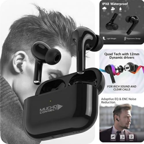 Image of Wireless Ear Buds, Bluetooth V 5.0, 3 Hr Playtime, Clear Calls, Type C Fast Charging, IPX5 TWS Earphones