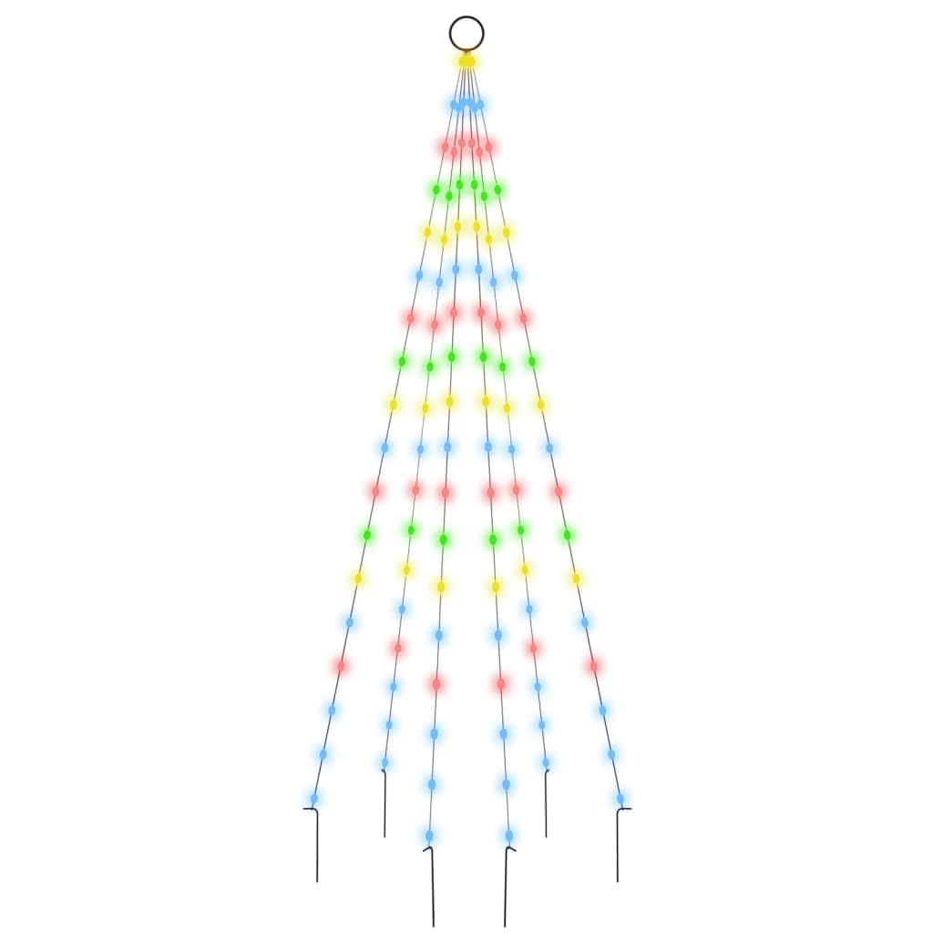 LED-Weihnachtsbaum für Fahnenmast, Mehrfarbig 108 LEDs, 180 cm Hoch, 8 Lichteffekte, Outdoor Weihnachtsbeleuchtung für Garten und Terrasse, Einfache Montage