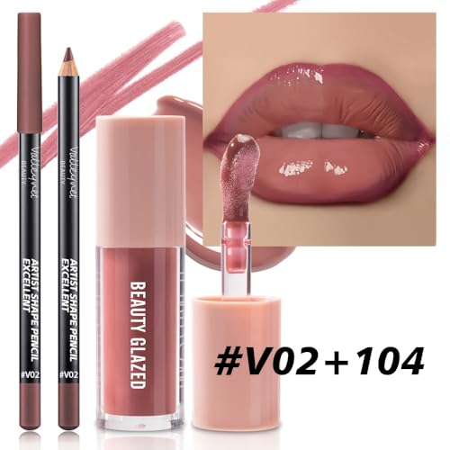 Lip Gloss & Lip Liner Set Mocha Brown - Image 3