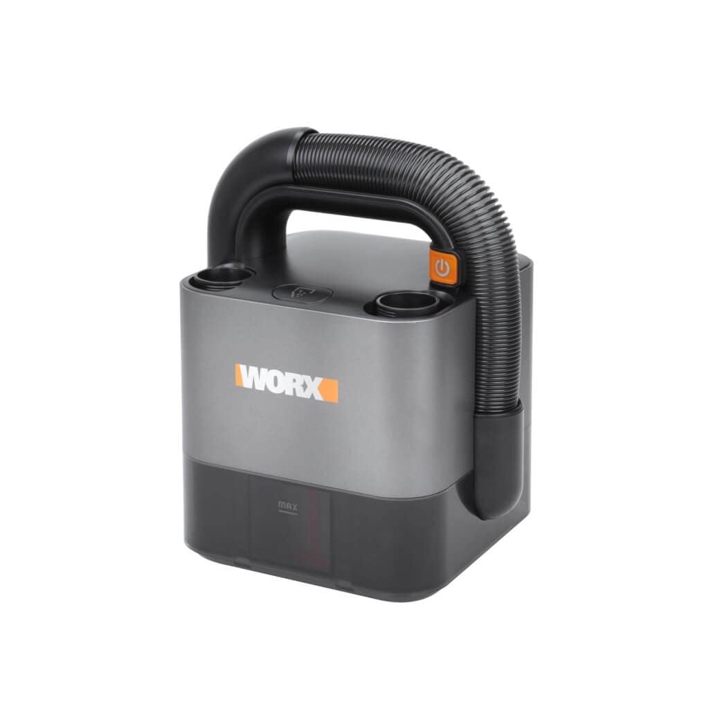 WORX WX030.9 Bezprzewodowy Odkurzacz Samochodowy, Bezworkowy Odkurzacz Ręczny, 20V, z Końcówką do Szczelin i Końcówką Wielofunkcyjną, bez Akumulatora i Ładowarki