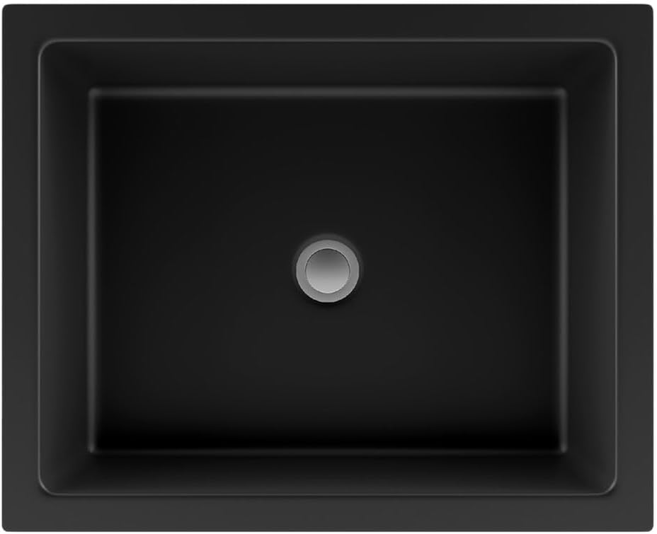 19" Granite Composite Undermount Bathroom Sink, Quartz Bathroom Sinks, Rectangle Bathroom Vanity Sink, Drop In Basin Sink, Galaxy Black Bathroom Sink, Lexicon Platinum LP-V330-K