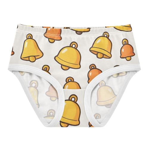 Bells Pattern All Seasons Girls' Panties Toddler Cotton Underwear for Young Girls in Sizes 2T,3T, 4T, 5T, 6Y and 8Y