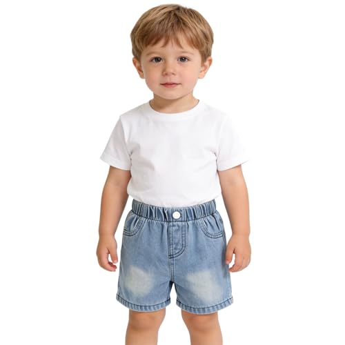 Jean court garçon en denim ample et confortable pour jeux d'été