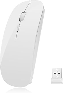 UrChoiceLtd Wireless Mouse, 2.4GHz Mouse Form Fitting Ergonomic Curved Cordless USB Optical Gaming Mouse with Nano Receiver Computer Mouse for Apple Macbook Air Pro PC Laptop