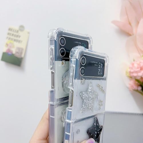 Coque Samsung Z Flip 5 4 3 Crystal Star Rigide et Transparente