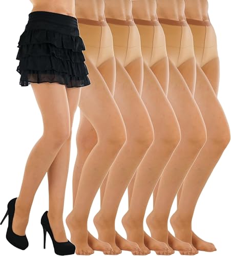 Image of ToBeInStyle Women's Pack of 6 Sheer Solid 100% Nylon Pantyhose
