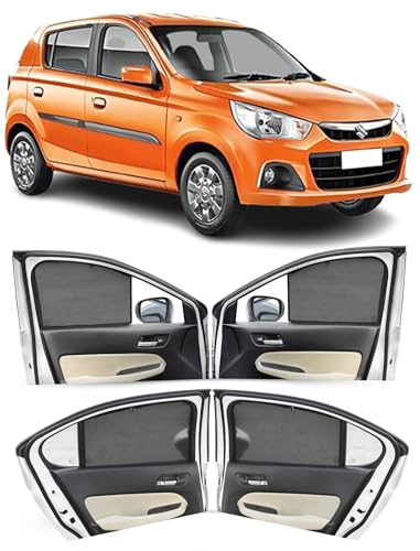 Image of Autofact Car Sunshades for Maruti Alto K10 Old (2014 to 2021), UV Protection, Useful Car Accessories, Custom fit Sun Shades for Side Windows, Set of 4