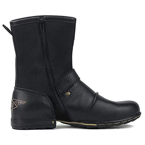 Image of OSSTONE Moto Boots for Men Designer Fashion Zipper-up Leather Chukka western Boots Casual Shoes OS-5008-1-HH-US