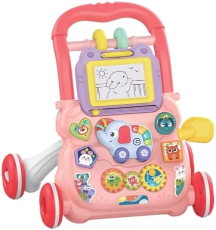 Andador Infantil Musical Didático Educativo Empurrador Bebê DM Toys DMB6751 Rosa