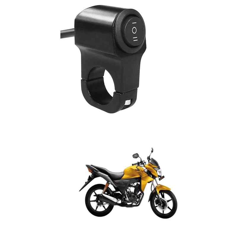 3 Mode Way Handlebar On/Off Button CNC Alloy Switch12V Flameout Control for Motorcycle, Scotty, Bike operate with Headlight, Fog Light, Horn, Hazard Control Comfortable With CB Tw-ist-er