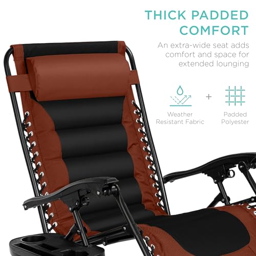 image for Best Choice Products Oversized Padded Zero Gravity Chair, Folding Outd