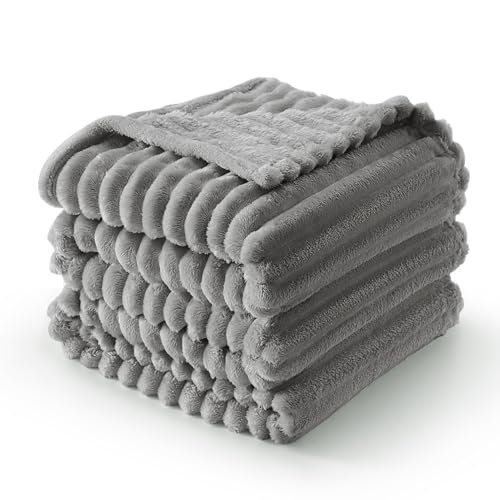 Joiedomi Queen Kuscheldecke für Bett, 228 * 228cm, Flauschige Graue Fleece-Decke, Geschenk für Frauen, Mütter & Mädchen, Weiche Wolldecke Warme Flanelldecke als Tagesdecke