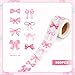 500 Pcs Bow Stickers, Pink Vintage Decals Cute Bow Knot Aesthetic Coquette Stickers for Water Bottle Laptop Diary Waterproof Gift
