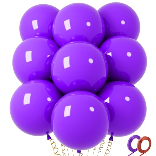 Image of 32Pcs Purple Big Balloons 18 Inch, Round Large Latex Party Balloons for Birthday Wedding Decorations. (purple)