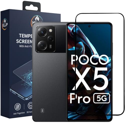 Image of Military-Grade Gorilla Tempered Glass For Poco F5 / X5 Pro /Redmi Note 12 Pro / 12 Pro Plus / 12 Discovery / 12 Turbo With Installation Kit | Edge to Edge Coverage | Black