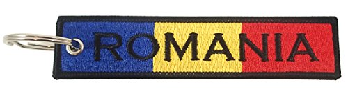 Luso Romania Flag Key Chain, 100% Embroidered