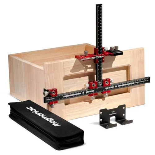Cabinet Hardware Jig Cabinet Drawer Pull Jig Drawer Handle Jig Cabinet Pull Template Tool Adjustable Drill Guide Template Tool for Installation of Door Drawer Front Knobs Handle & Pull (Red-Black)