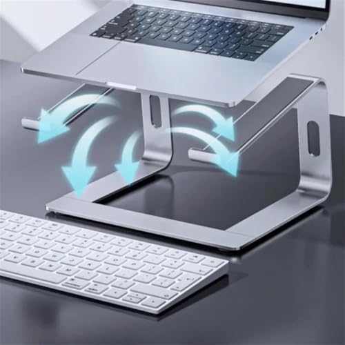 Supporto per Laptop ergonomico in Alluminio Regolabile Notebook Riser per Supporto Portatile per Computer Portatile da scrivania Compatibile 10-16 Pollici Mac Book Air PRO Silver