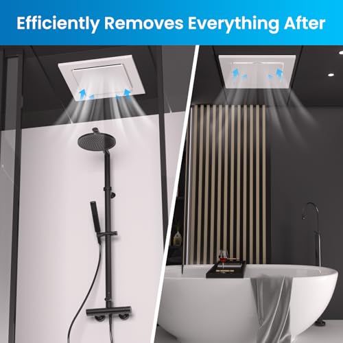 Image of Hon&Guan Bathroom Exhaust Fan, Quiet Square Bathroom Vent Fan 111 CFM, 1.0 Sones, Ceiling Mount Ventilation Fan, Bath Ceiling Fans, Exhaust Fan for Home Bath Hotel