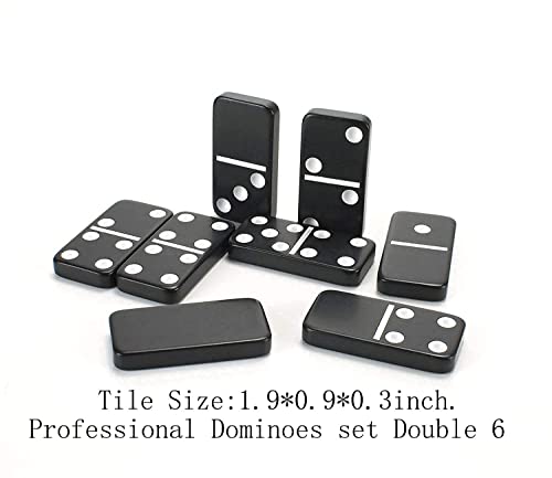 Bucher&Rossini Dominoes Set Double 6, Strong Magnetic Leather Case Dominoes Board Game For Holiday Party Family Game Night #TOP2