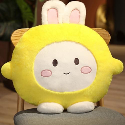 VINTORKY Yellow Plush Rabbit Throw Pillow for Bedroom and Living Room, Multipurpose Educational Prop and Soft Stuffed Bunny Home Decor, Realistic Small Rabbit Shaped Plush Cushion — view 5